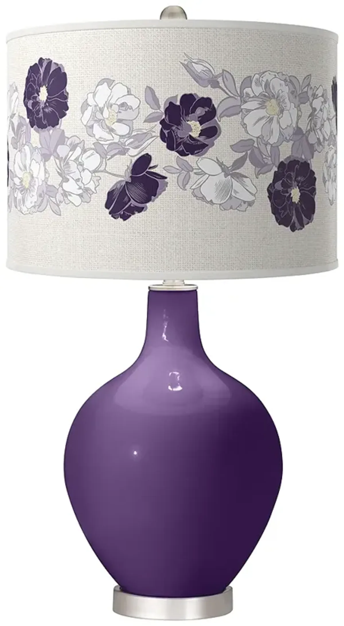 Color Plus Ovo 28 1/2" Rose Bouquet Shade Acai Purple Table Lamp