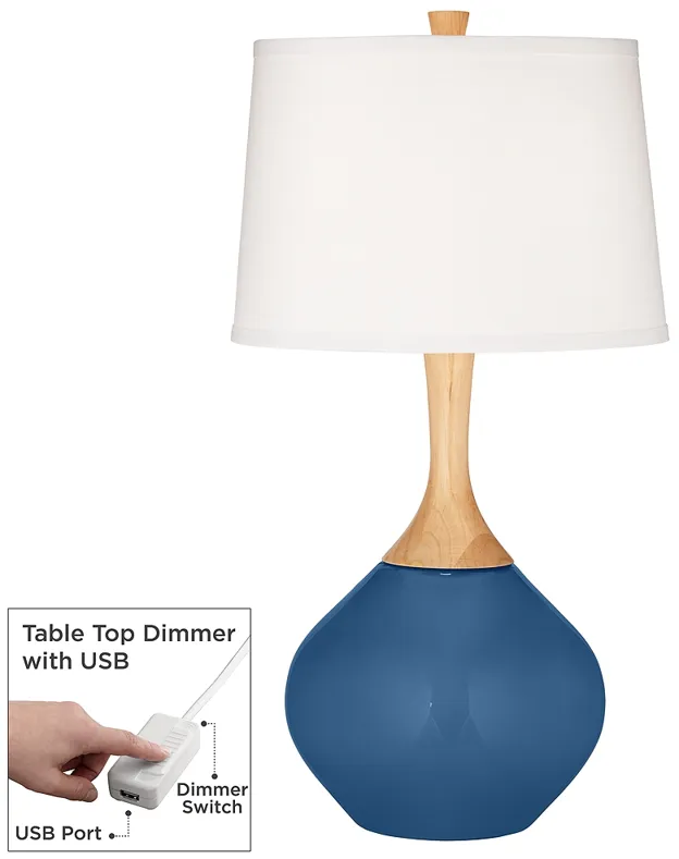 Regatta Blue Wexler Table Lamp with Dimmer