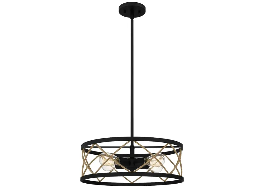 Quoizel Cedar Park 18" Wide Matte Black 4-Light Pendant