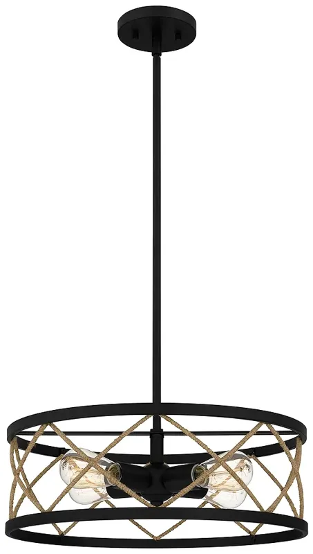 Quoizel Cedar Park 18" Wide Matte Black 4-Light Pendant