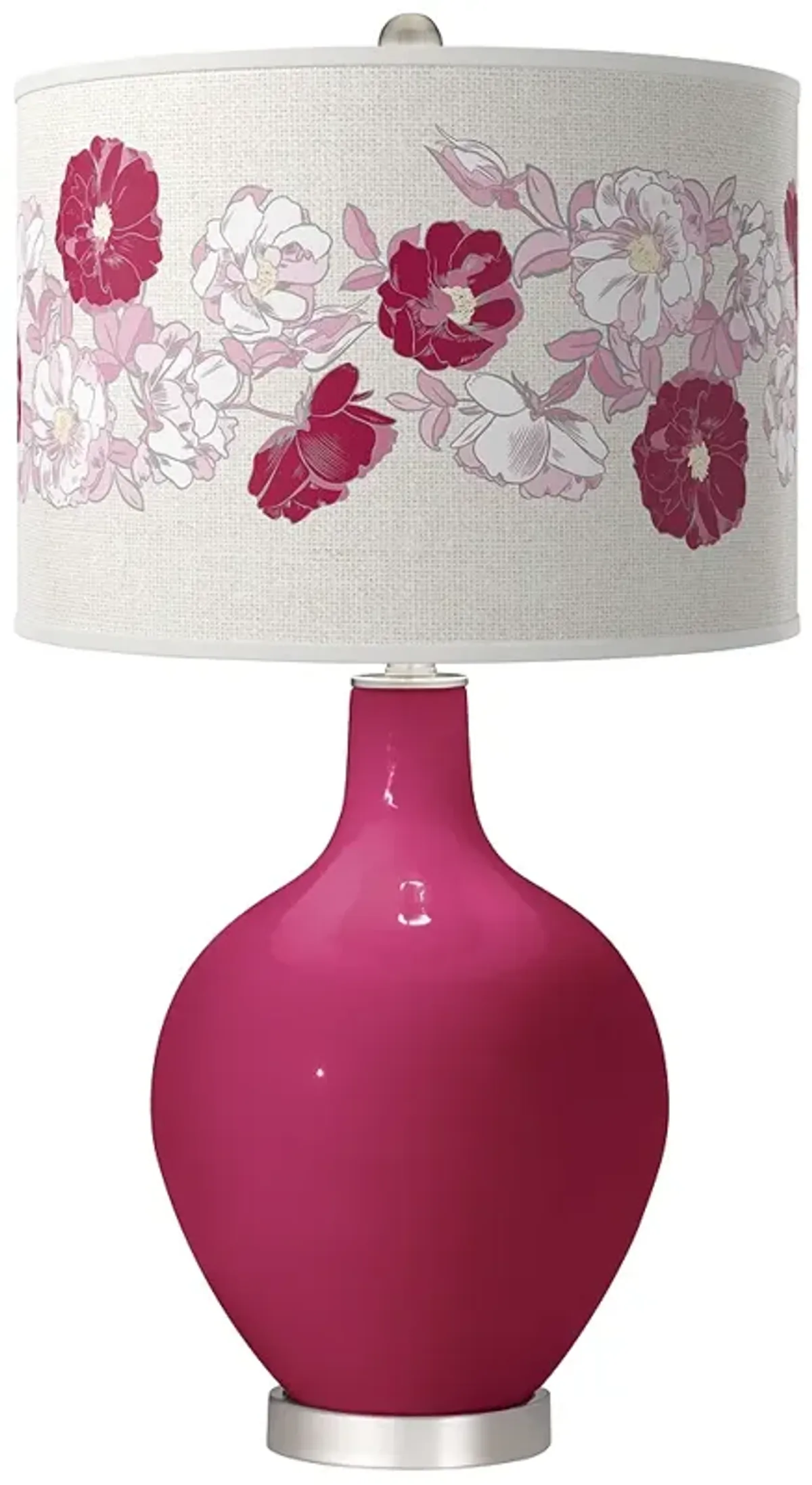 Color Plus Ovo 28 1/2" Rose Bouquet Shade Vivacious Pink Table Lamp
