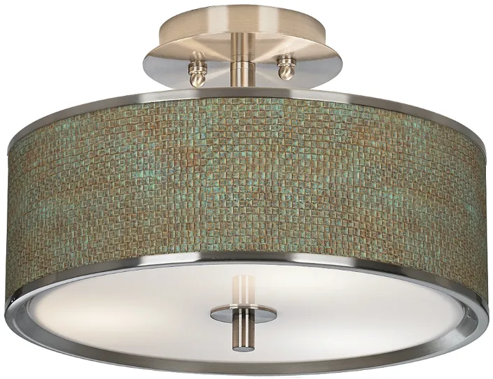 Interweave Patina Giclee Glow 14" Wide Ceiling Light