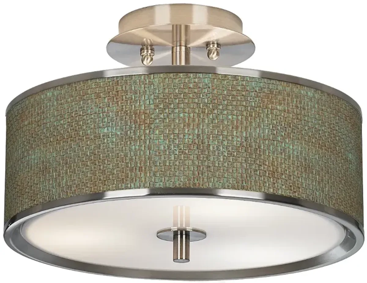 Interweave Patina Giclee Glow 14" Wide Ceiling Light