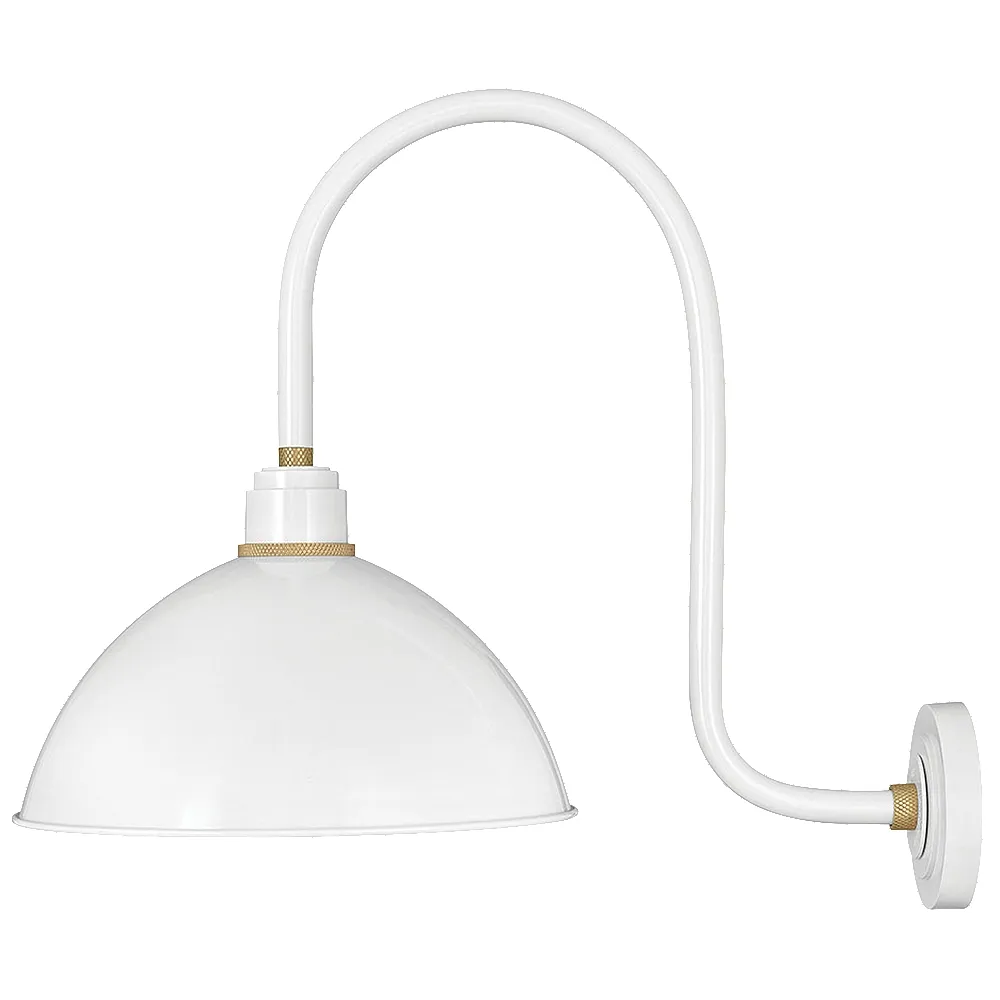 Foundry Dome 23 3/4"H Gloss White Outdoor Barn Wall Light