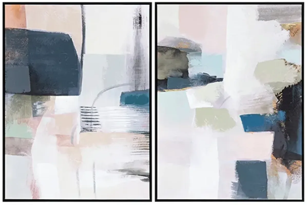 Broughton 39 1/2" High 2-Piece Framed Canvas Wall Art Set