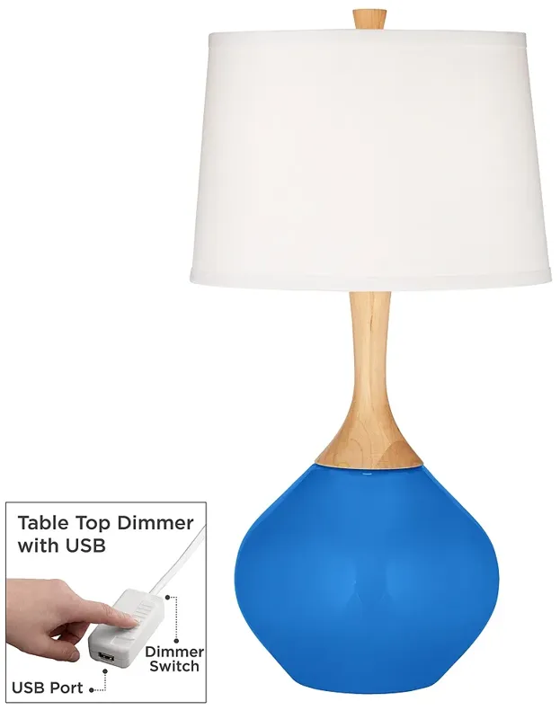 Royal Blue Wexler Table Lamp with Dimmer