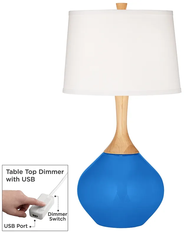 Royal Blue Wexler Table Lamp with Dimmer