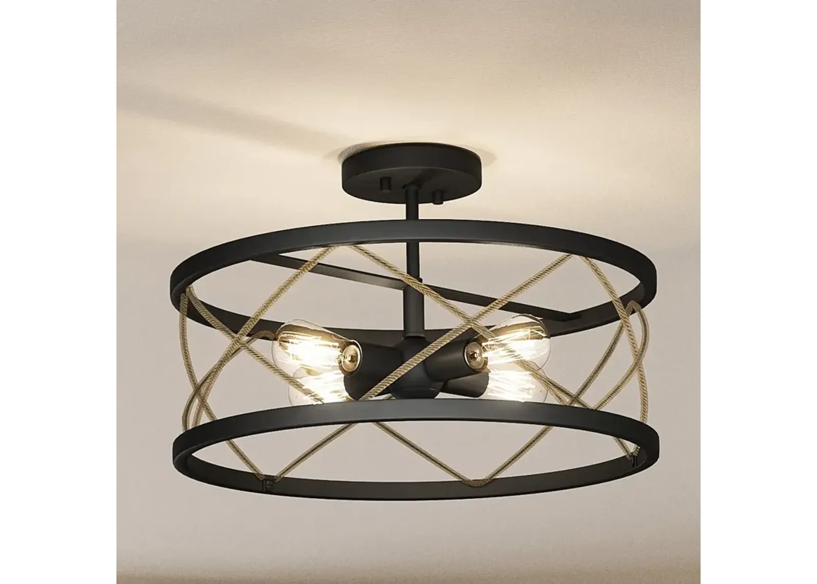 Quoizel Cedar Park 18"W Matte Black 4-Light Ceiling Light