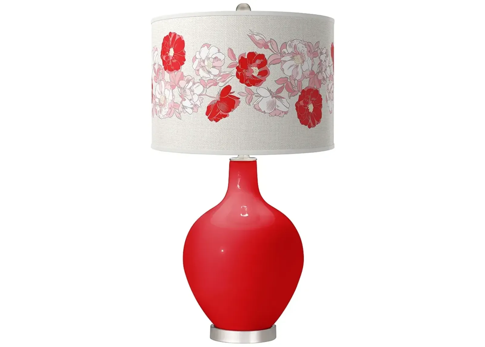 Bright Red Rose Bouquet Ovo Table Lamp