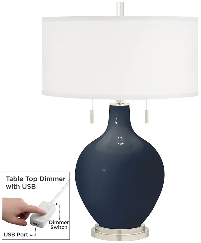 Naval Toby Table Lamp with Dimmer