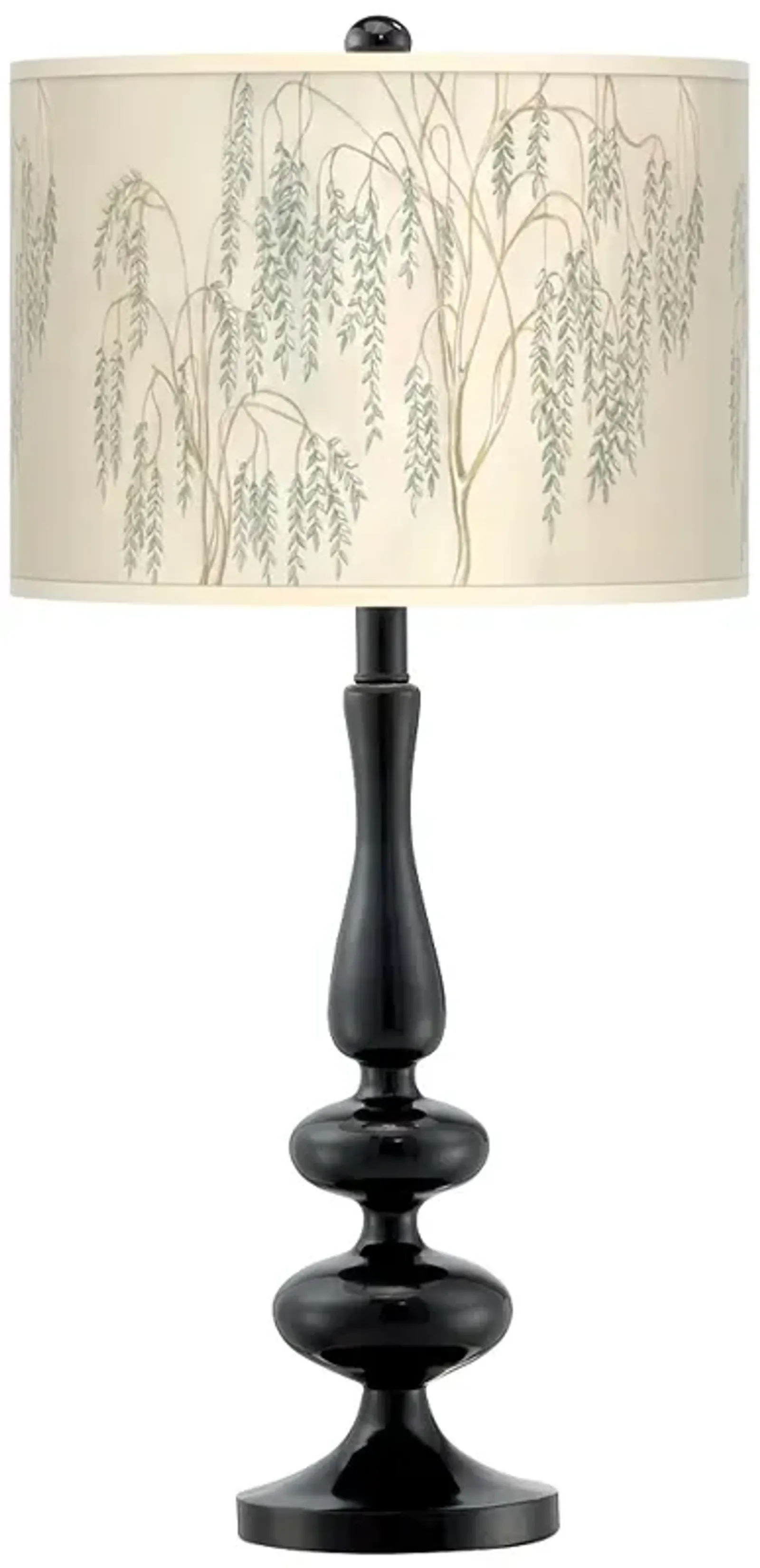 Weeping Willow Giclee Paley Black Table Lamp