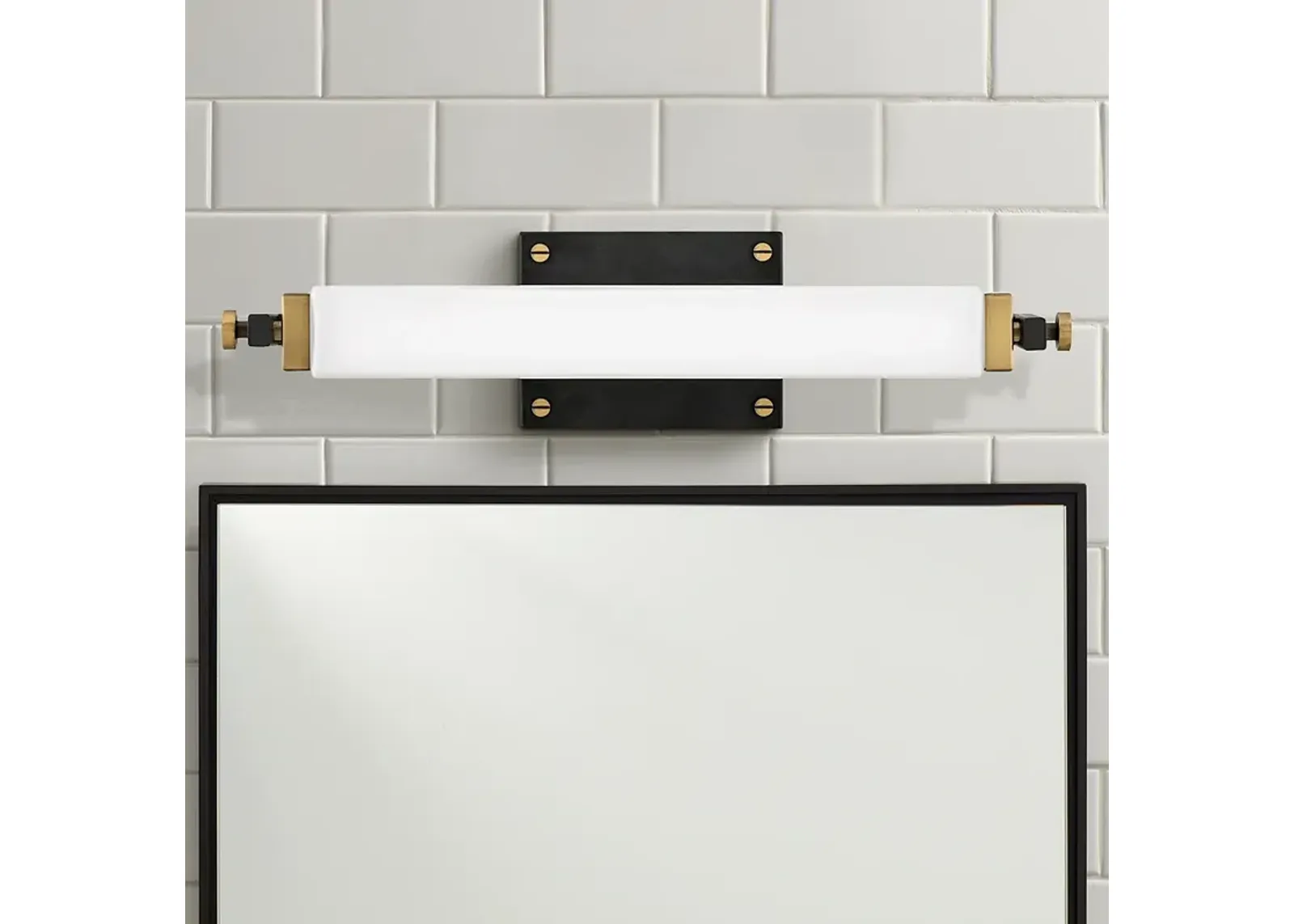 Hinkley Rollins 18"W Black and Heritage Brass LED Bath Light