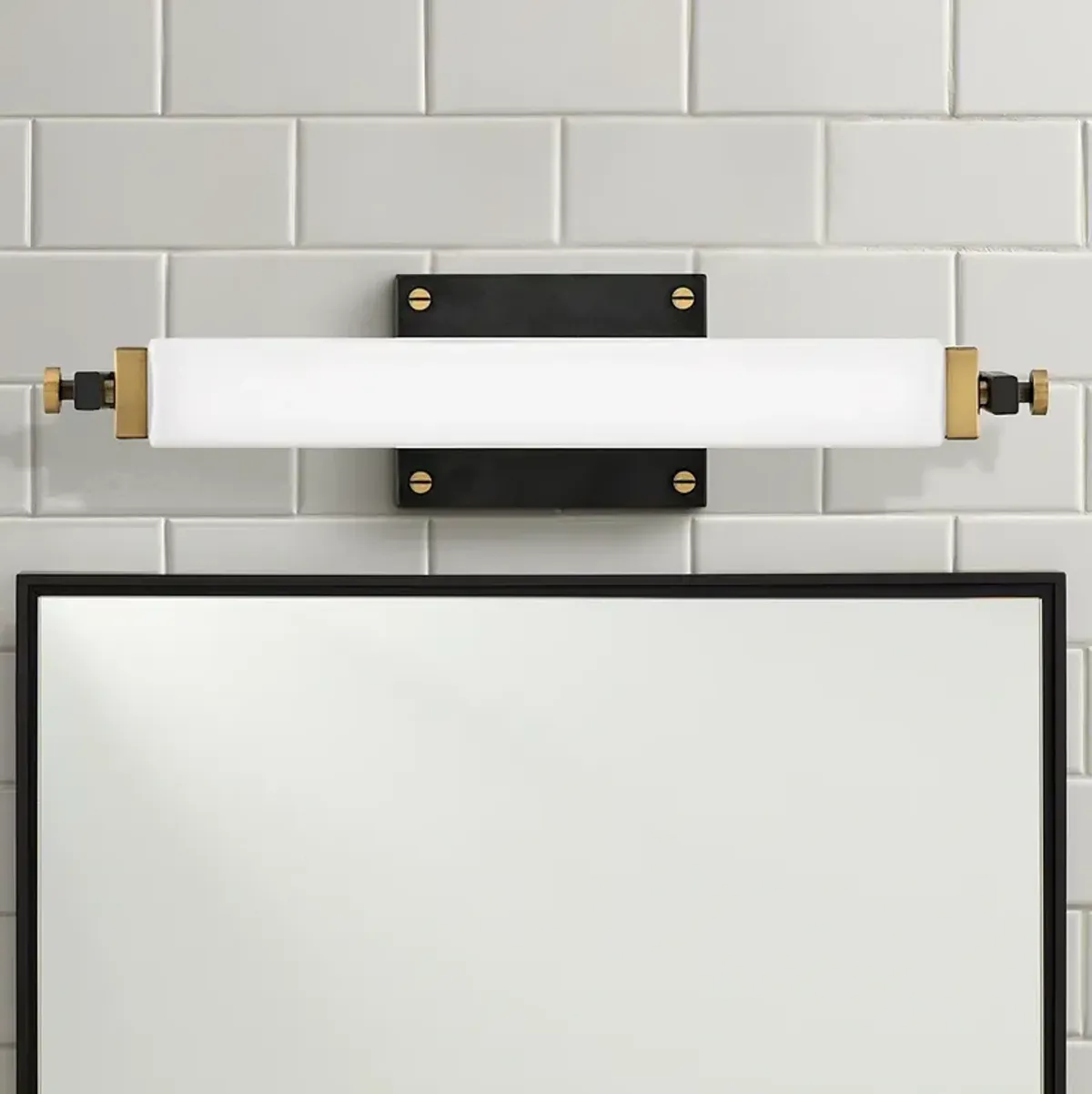 Hinkley Rollins 18"W Black and Heritage Brass LED Bath Light