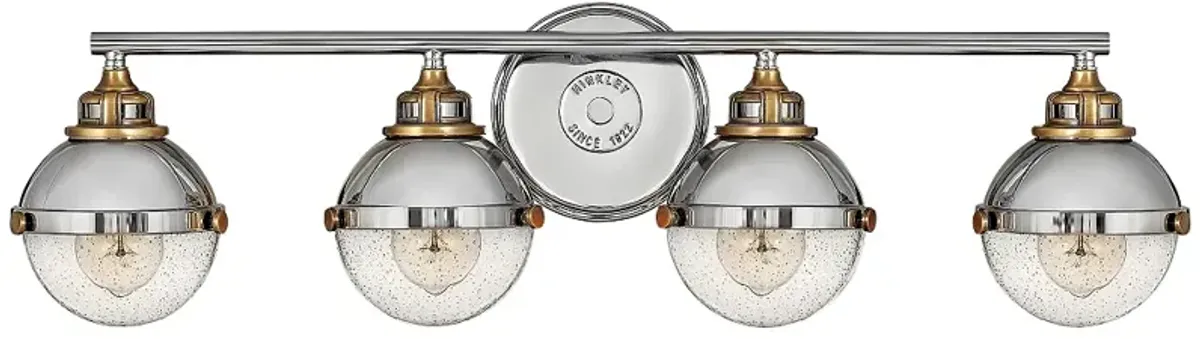 Hinkley Fletcher 32" Wide Polished Nickel 4-Light Bath Light