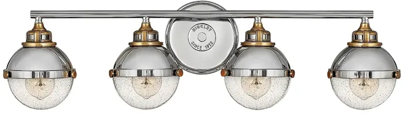 Hinkley Fletcher 32" Wide Polished Nickel 4-Light Bath Light