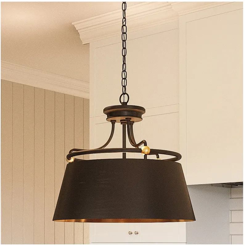 Quoizel Fairview 18"W Western Bronze 3-Light Drum Pendant