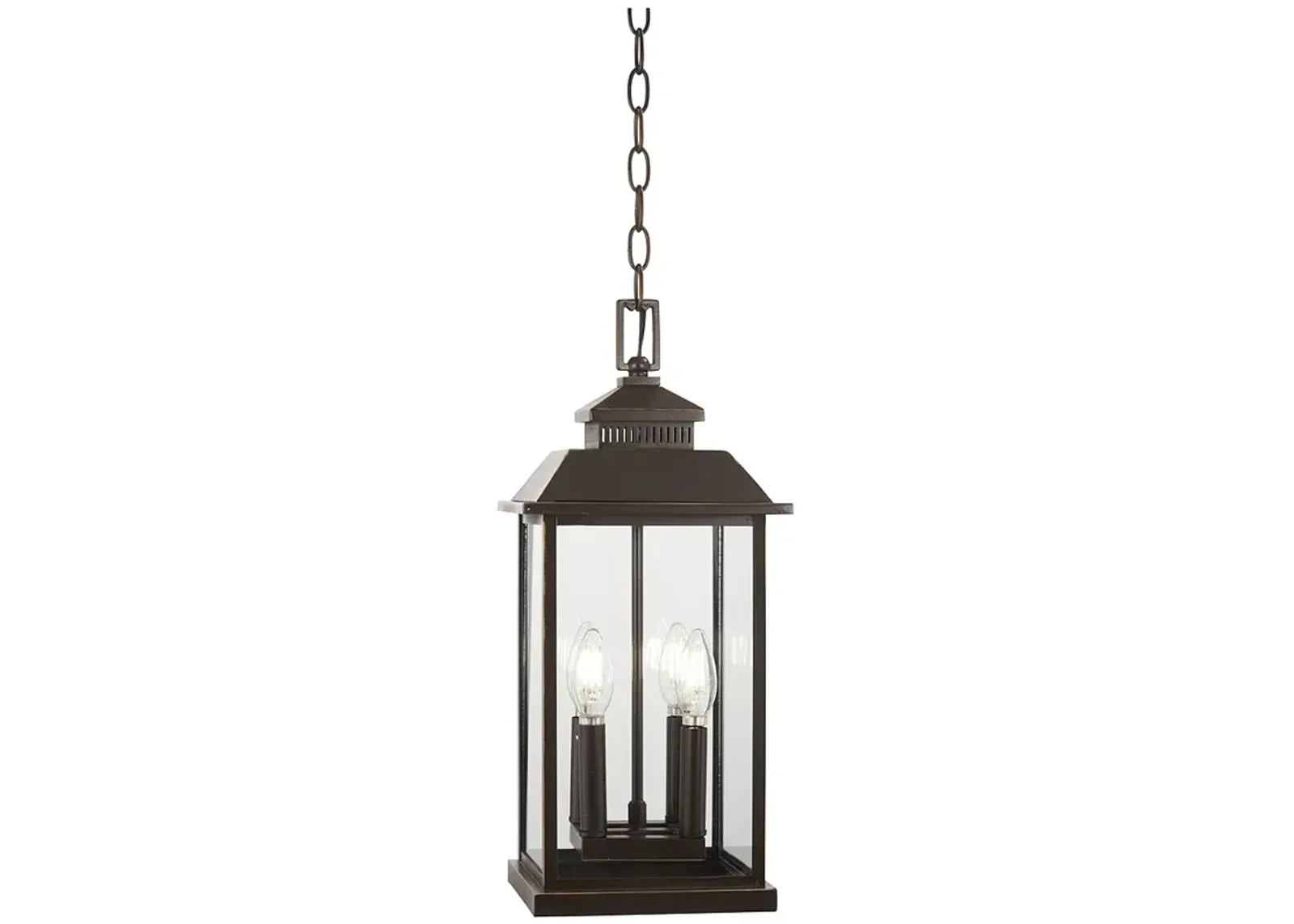 The Great Outdoors Miner's Loft 4-Light Bronze and Gold OD Hung Lantern