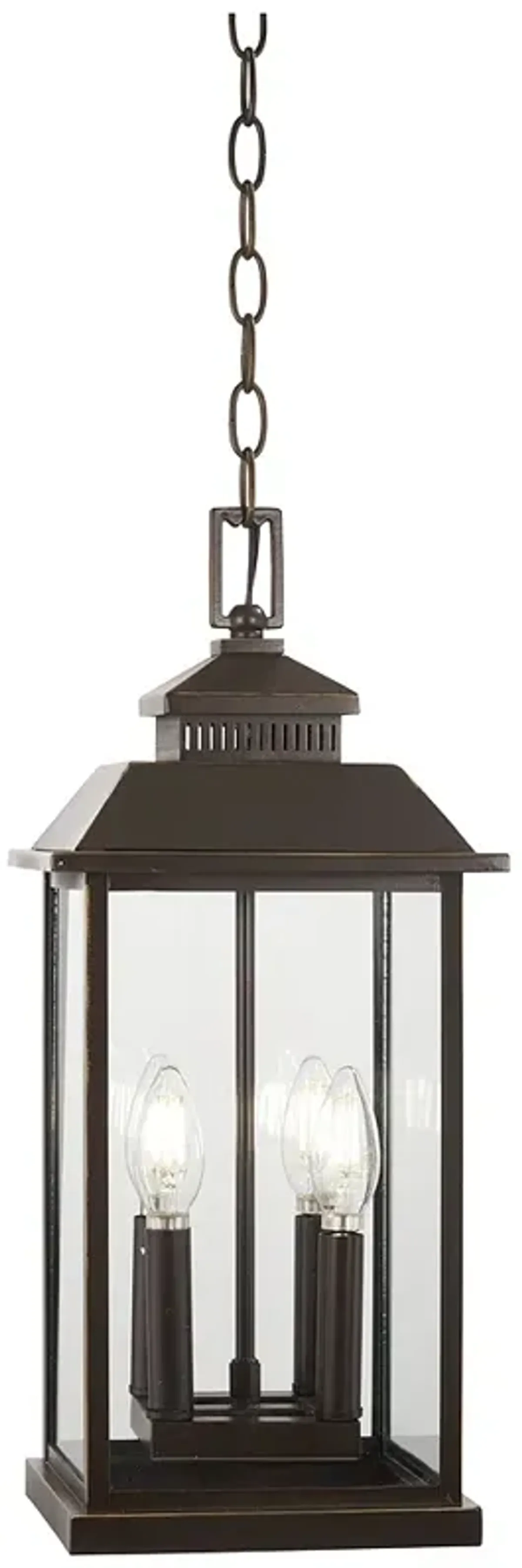 The Great Outdoors Miner's Loft 4-Light Bronze and Gold OD Hung Lantern