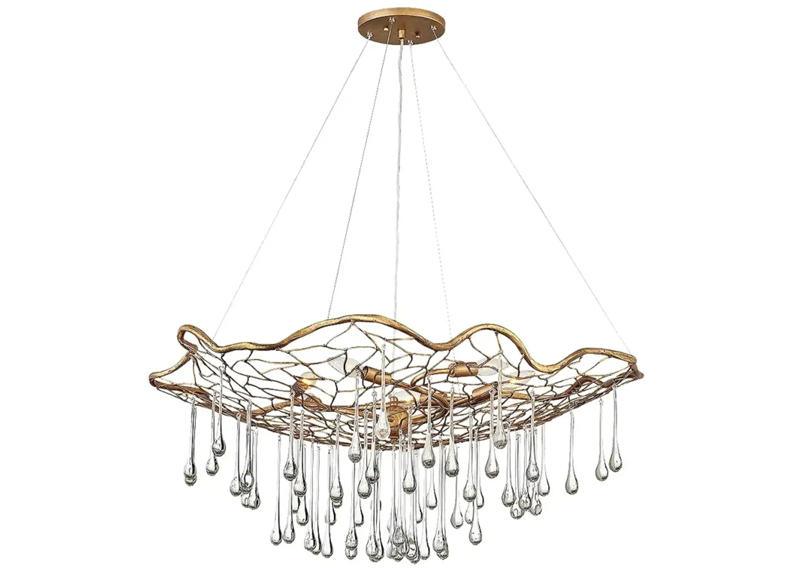 Chandelier Laguna-Large Single Tier-Burnished Gold