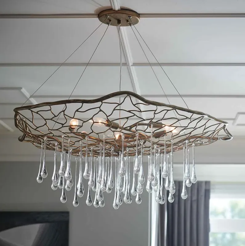 Chandelier Laguna-Large Single Tier-Burnished Gold