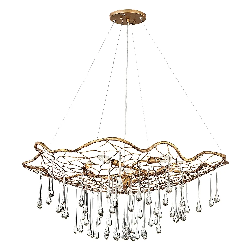 Chandelier Laguna-Large Single Tier-Burnished Gold