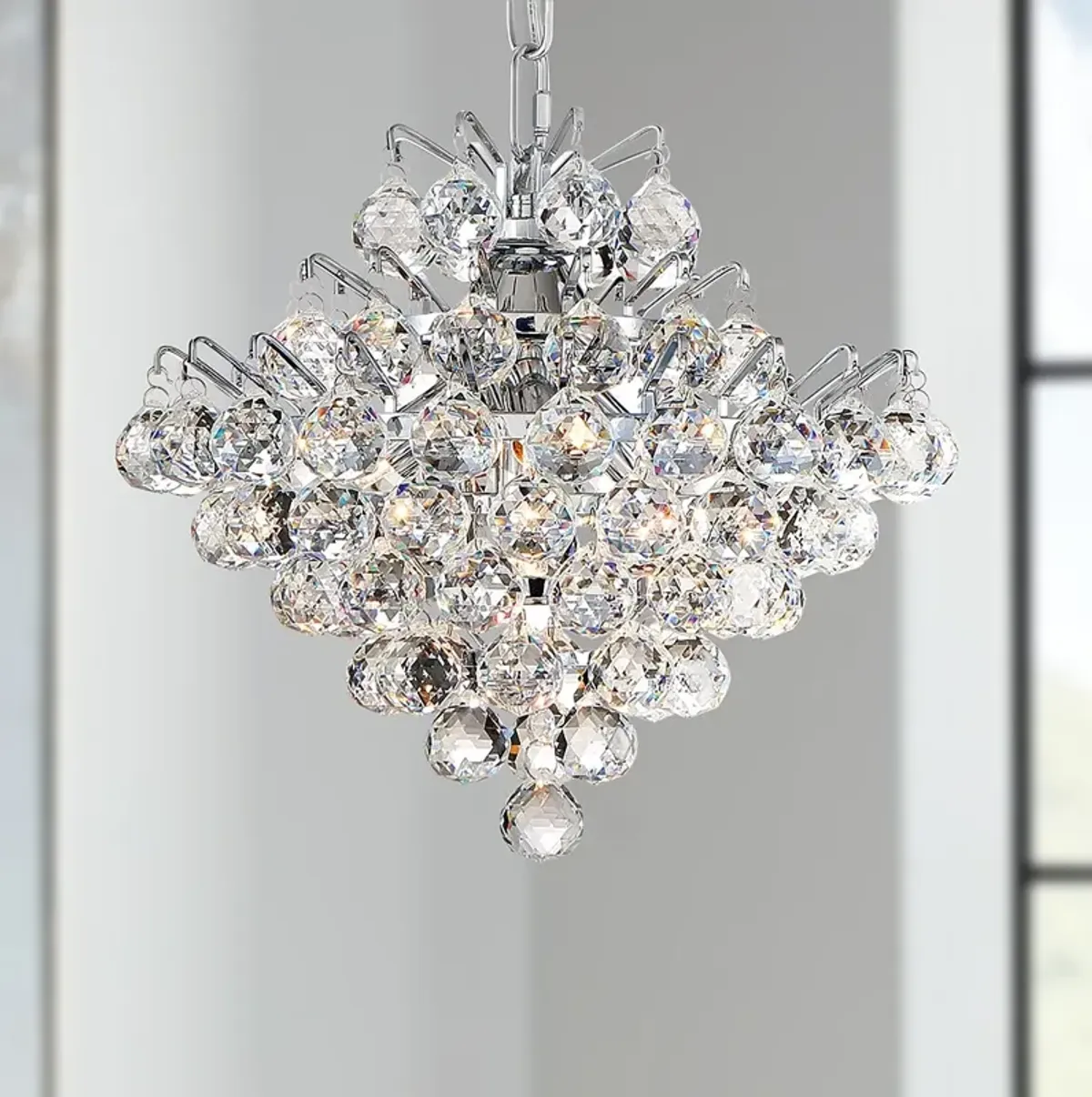 Bordeaux 11 3/4"W Polished Chrome and Crystal Mini Pendant