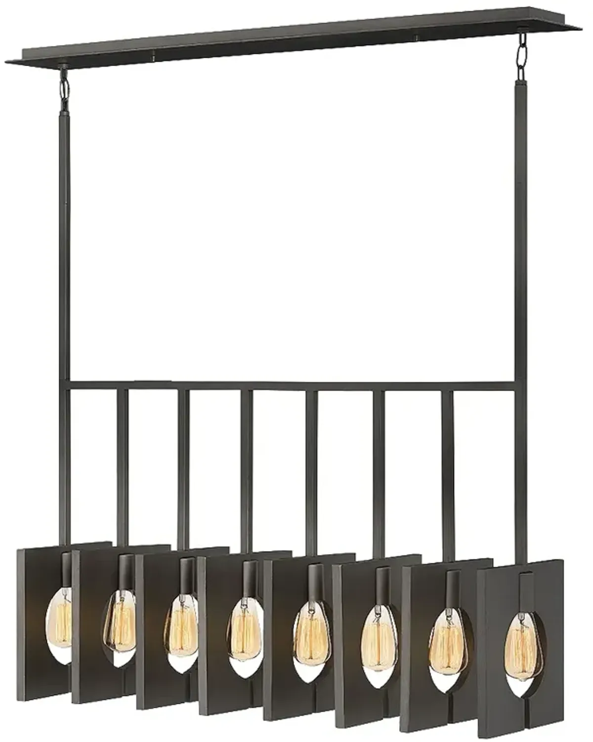 Chandelier Ludlow-Eight Light Linear-Brushed Graphite