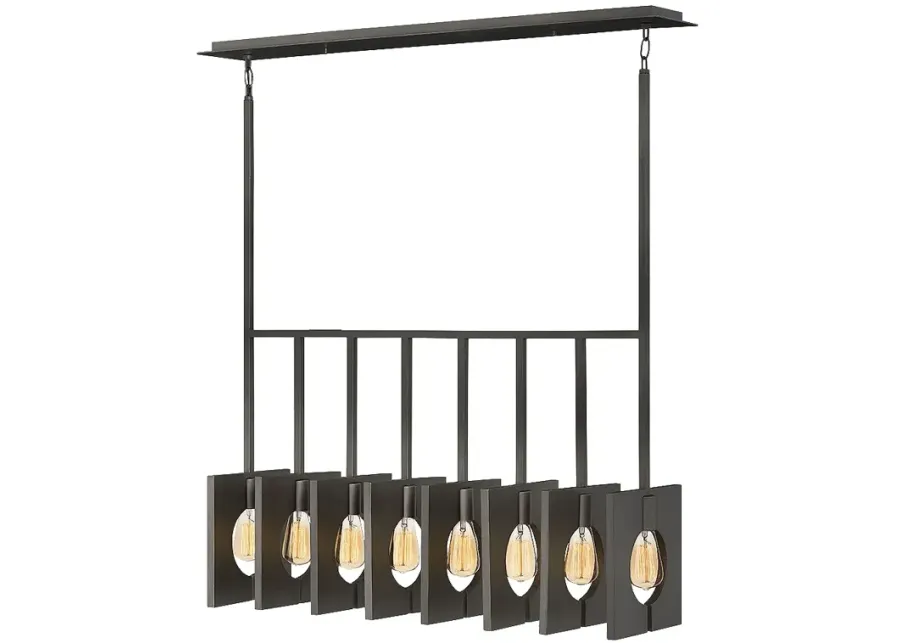 Chandelier Ludlow-Eight Light Linear-Brushed Graphite