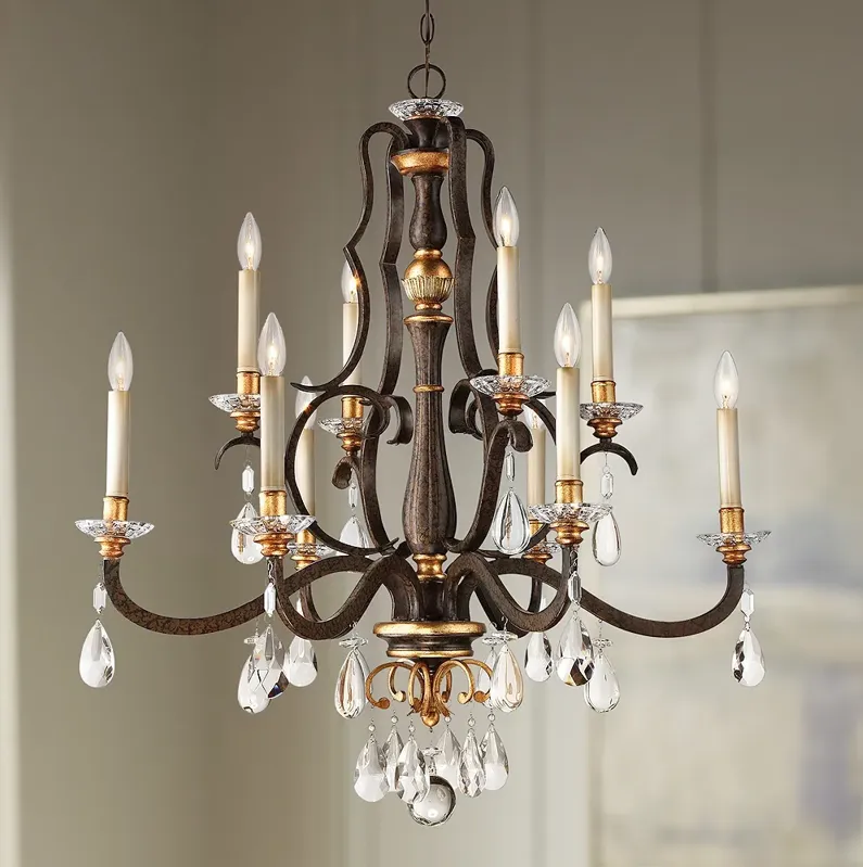 Metropolitan Chateau Nobles 34" Wide Raven Bronze 10-Light Chandelier