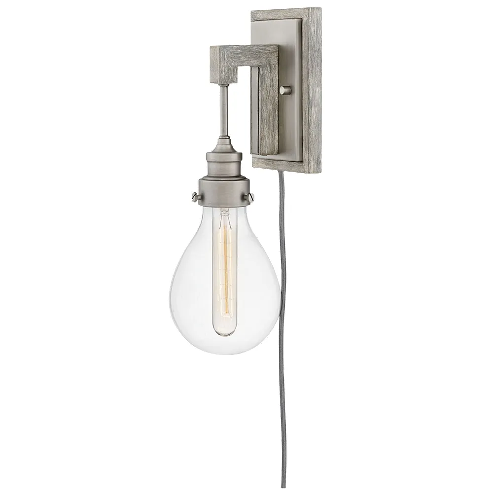 Sconce Denton-Single Light Plug-In Sconce-Pewter