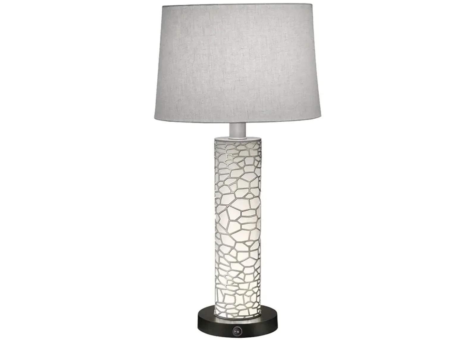 Stiffel Honeycomb 29" Laser Cut Silver Night Light Table Lamp