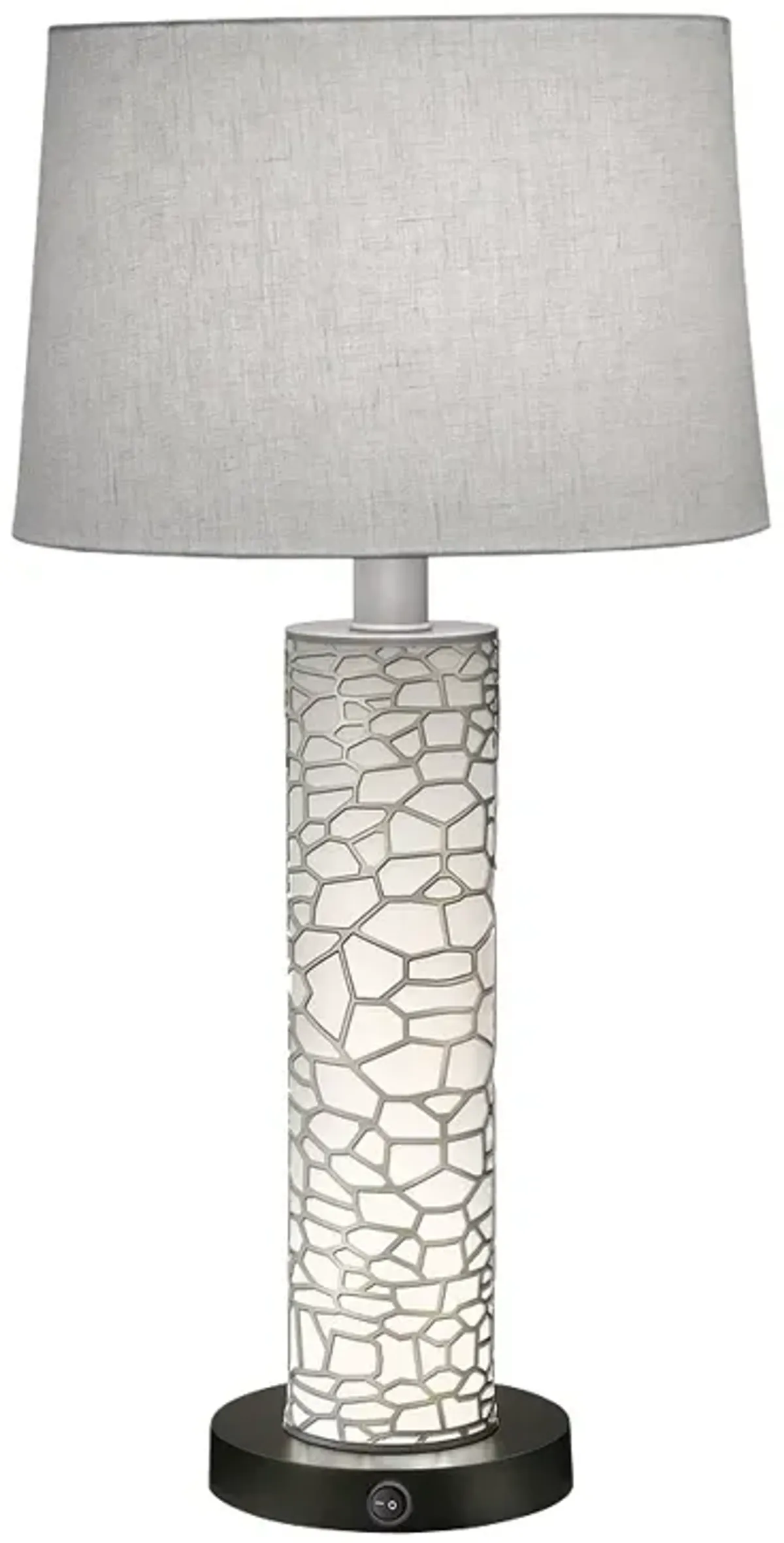 Stiffel Honeycomb 29" Laser Cut Silver Night Light Table Lamp