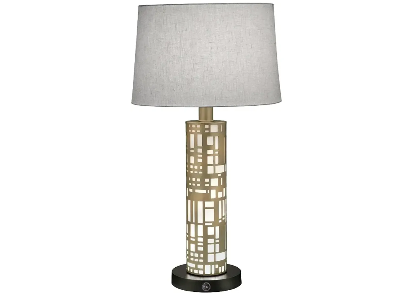 Stiffel Rectangles 29" High Cut Oculux Bronze Night Light Table Lamp