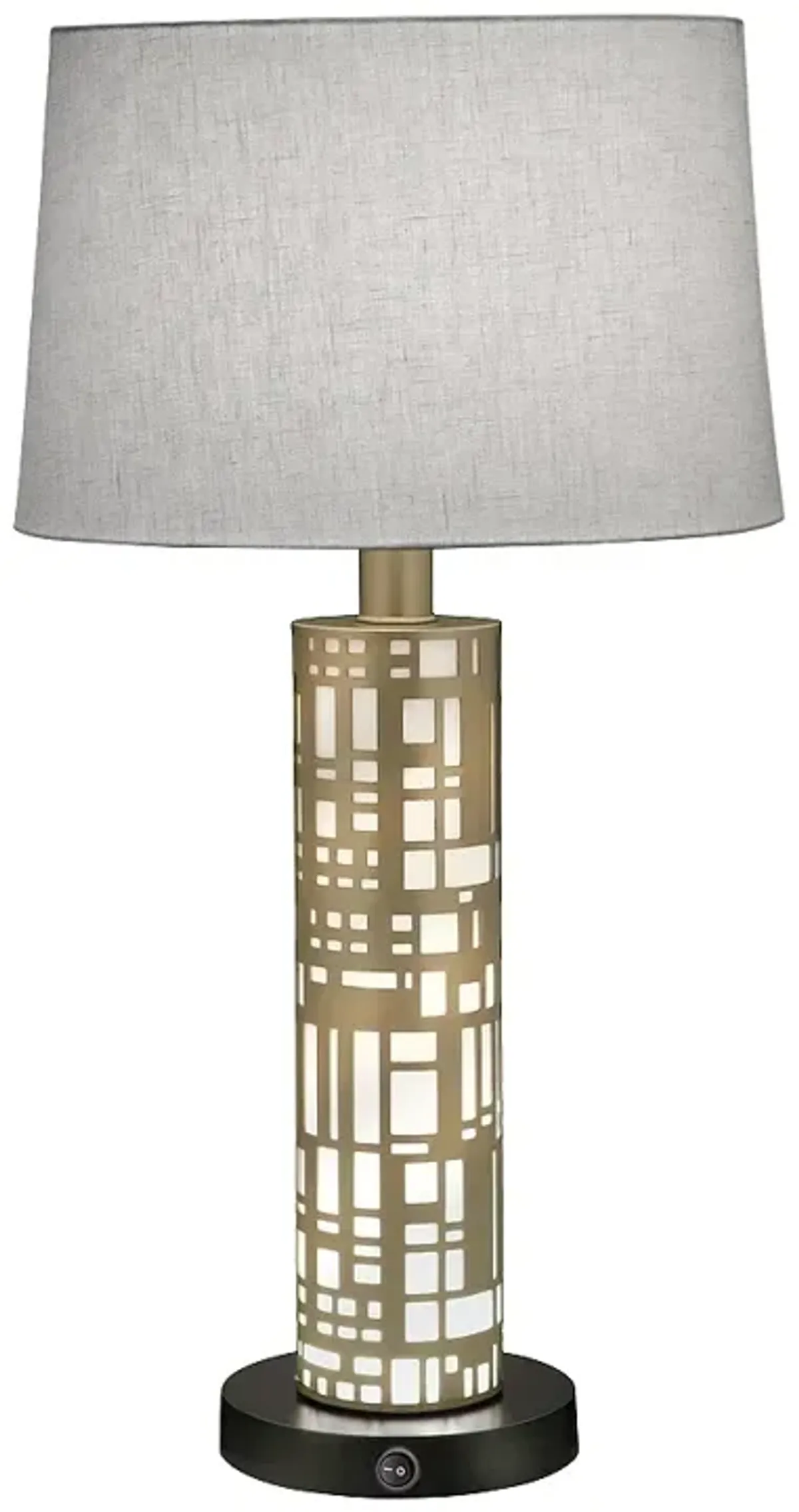 Stiffel Rectangles 29" High Cut Oculux Bronze Night Light Table Lamp