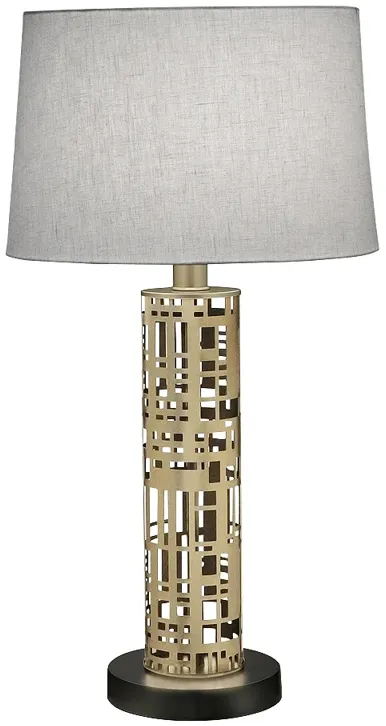 Stiffel Rectangles 29" High Laser Cut Oculux Bronze Table Lamp