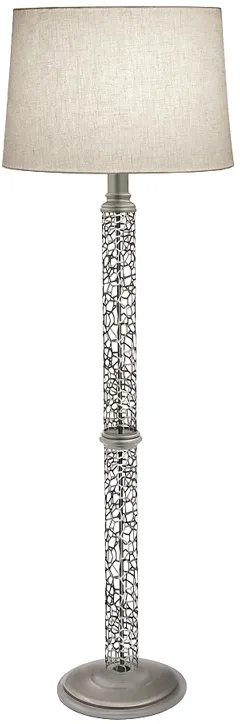 Stiffel Honeycomb 61" Laser Cut Silver Metal Floor Lamp