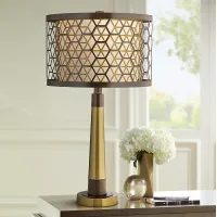 Possini Euro Stephano Bronze and Gold Modern Luxe Table Lamp
