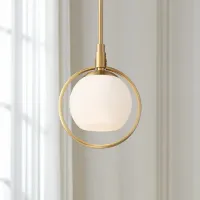 Possini Euro Carlyn 8 3/4" Wide Gold and Glass Orb Mini Pendant Light