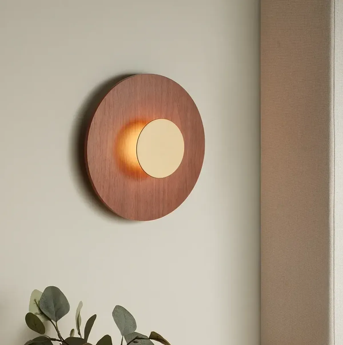 Possini Euro Constellation 9 1/4" High Wood and Gold LED Wall Sconce