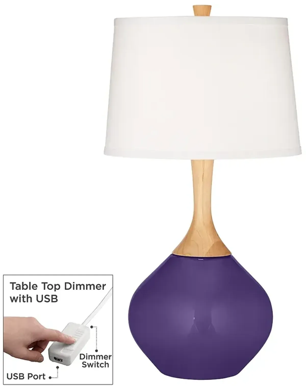 Izmir Purple Wexler Table Lamp with Dimmer