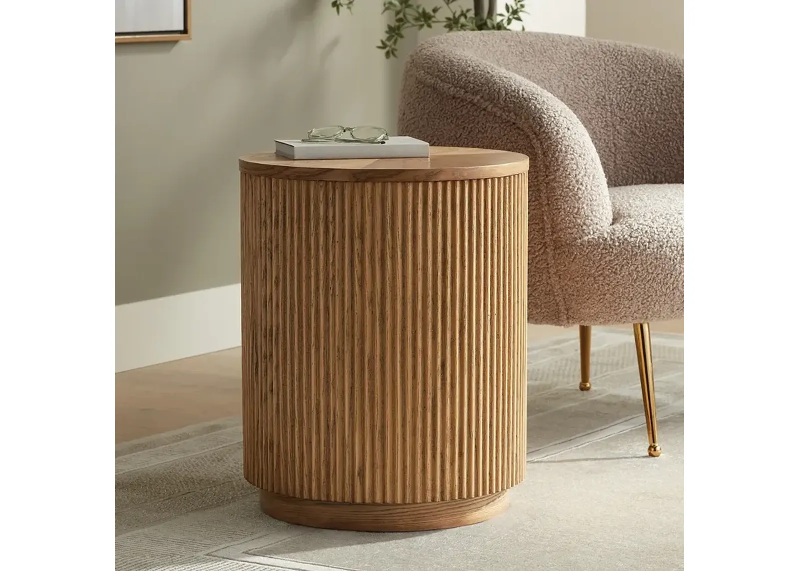 Perch 17 3/4" Wide Natural Wood Round Side Table