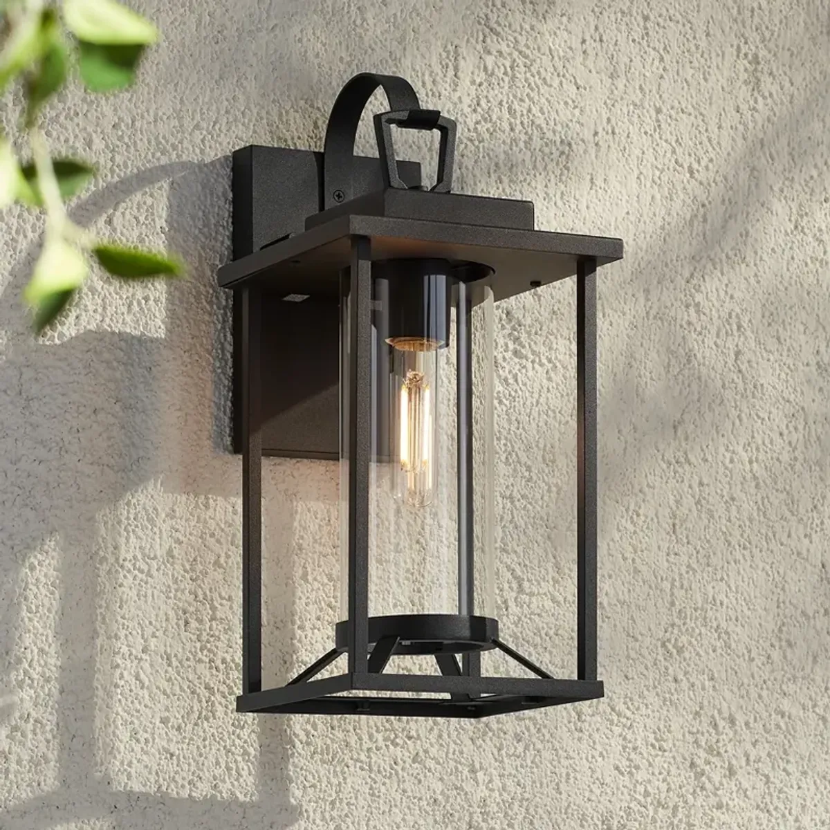 Frederick 15 1/2" High Sand Black Outdoor Wall Light