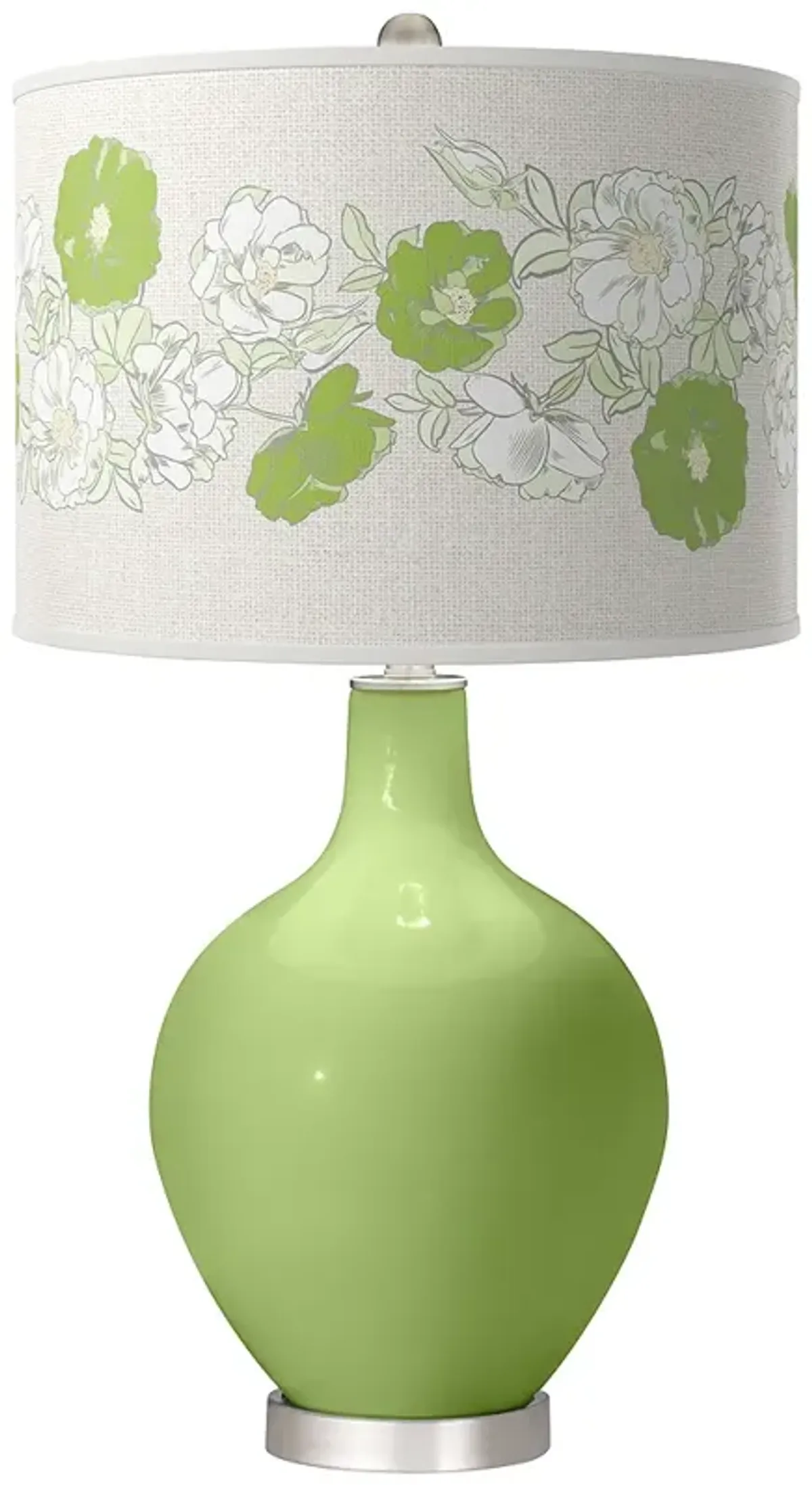 Color Plus Ovo 28 1/2" Rose Bouquet Shade Lime Rickey Green Table Lamp