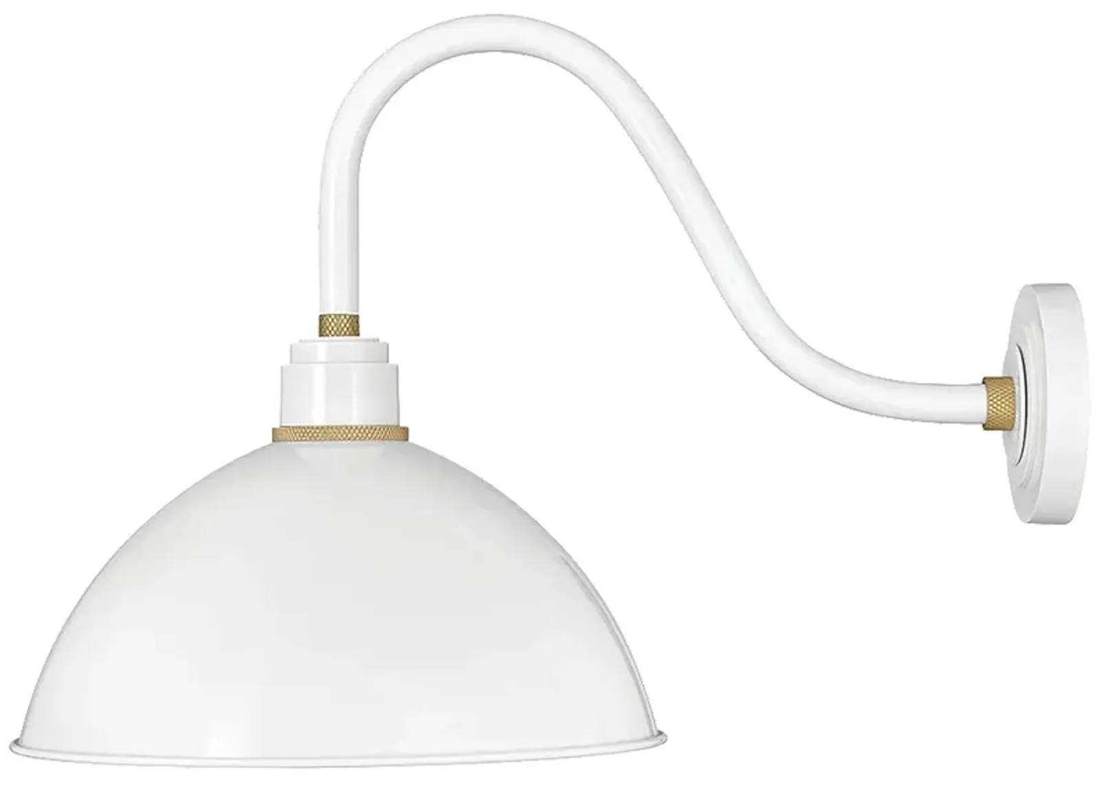 Foundry 18"H Gloss White with Dome Shade Outdoor Wall Light