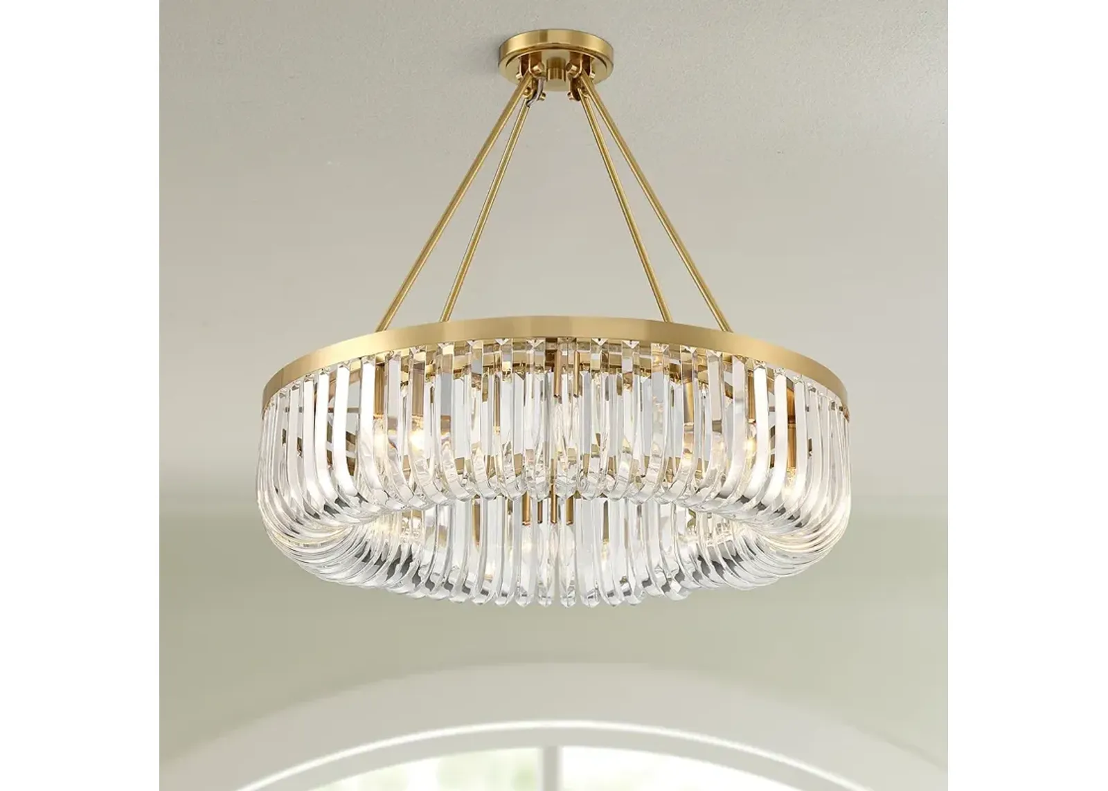 Possini Euro Jenna 28" Wide Soft Gold 8-Light Ceiling Light