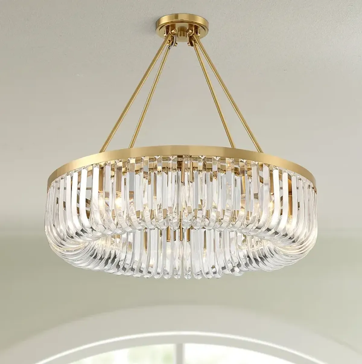 Possini Euro Jenna 28" Wide Soft Gold 8-Light Ceiling Light