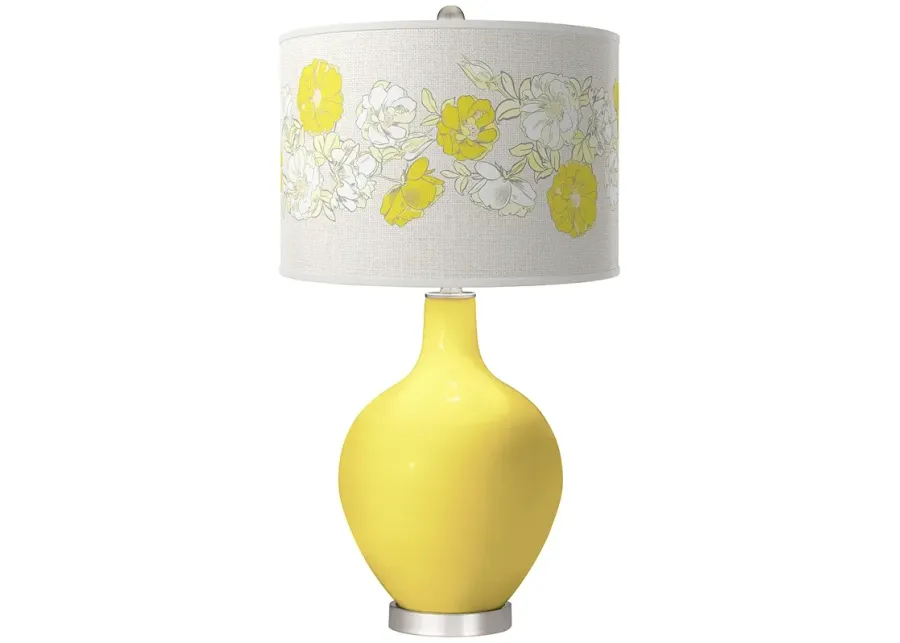 Lemon Twist Rose Bouquet Ovo Table Lamp