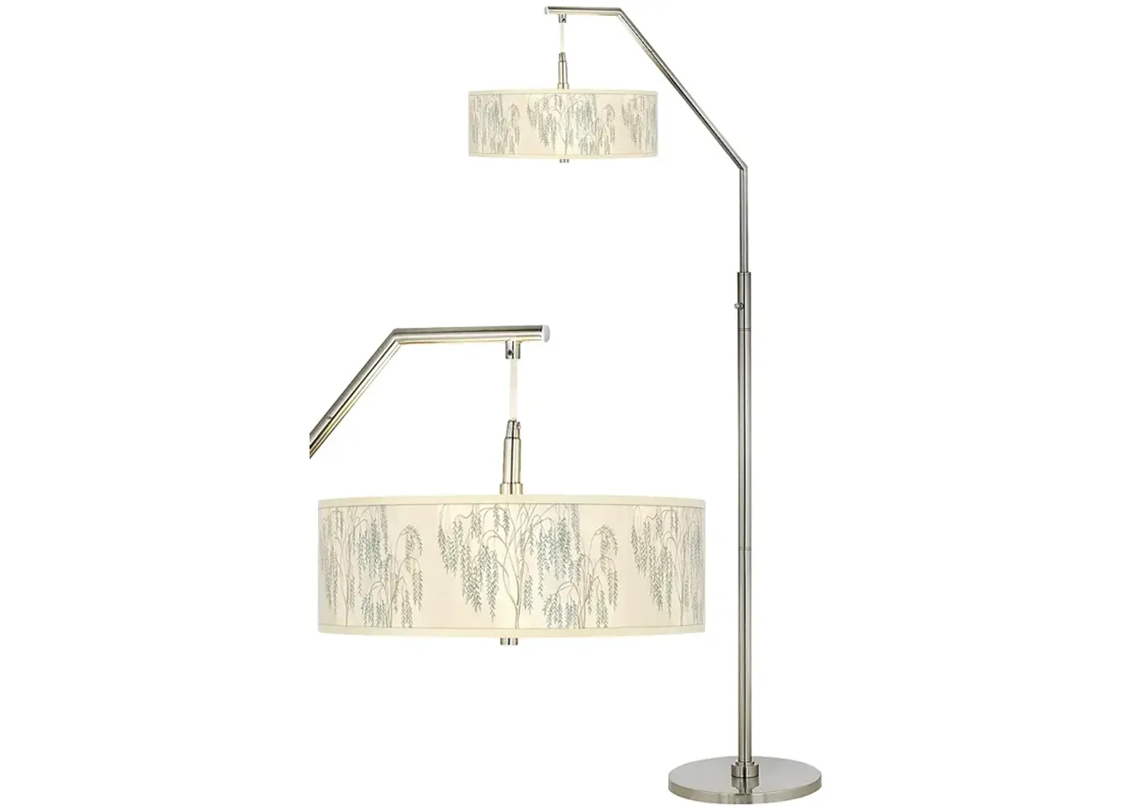 Weeping Willow Giclee Shade Arc Floor Lamp