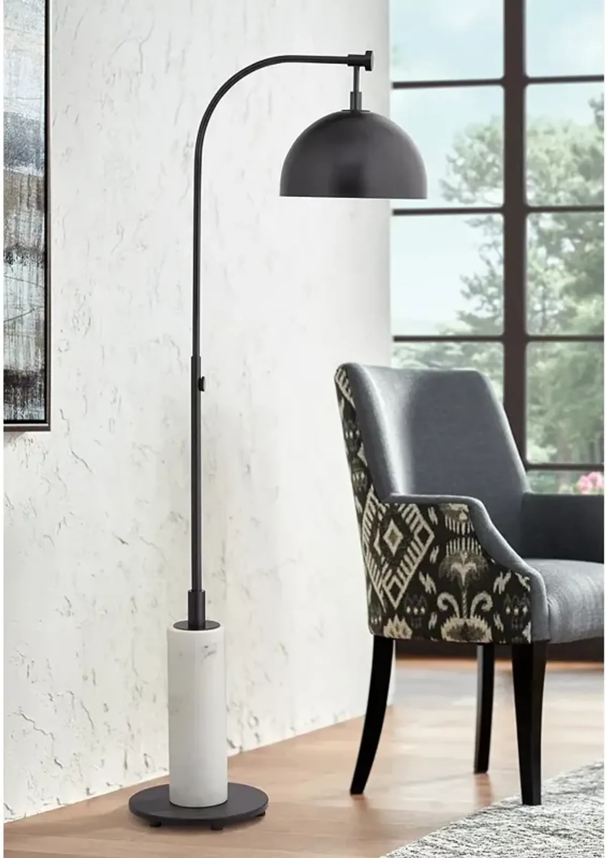 Pacific Coast Lighting Downbridge 64" High Black Arc Arm Floor Lamp