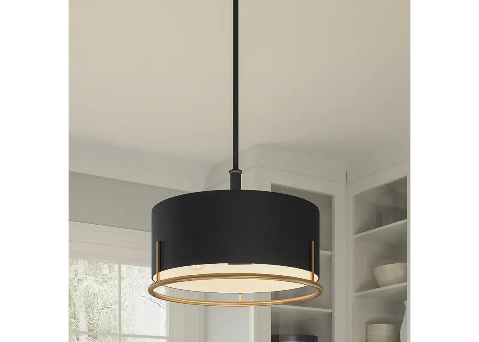 Quoizel Chalfont 15" Wide 3-Light Matte Black Modern Pendant